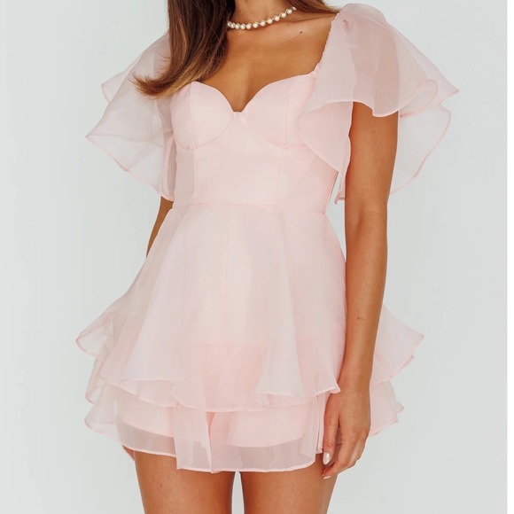 Selfie Leslie Pants - Selfie Leslie Layered Ruffle Romper NWT Women's Large Fairycore